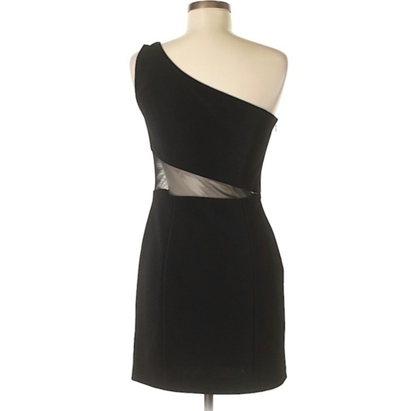 Niteline | Sheer Waist Black One Shoulder Dress - Picture 2 of 3